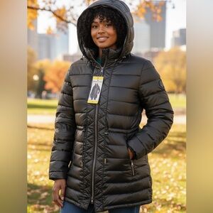 Kenneth Cole Women's Black Quilted Puffer Jacket